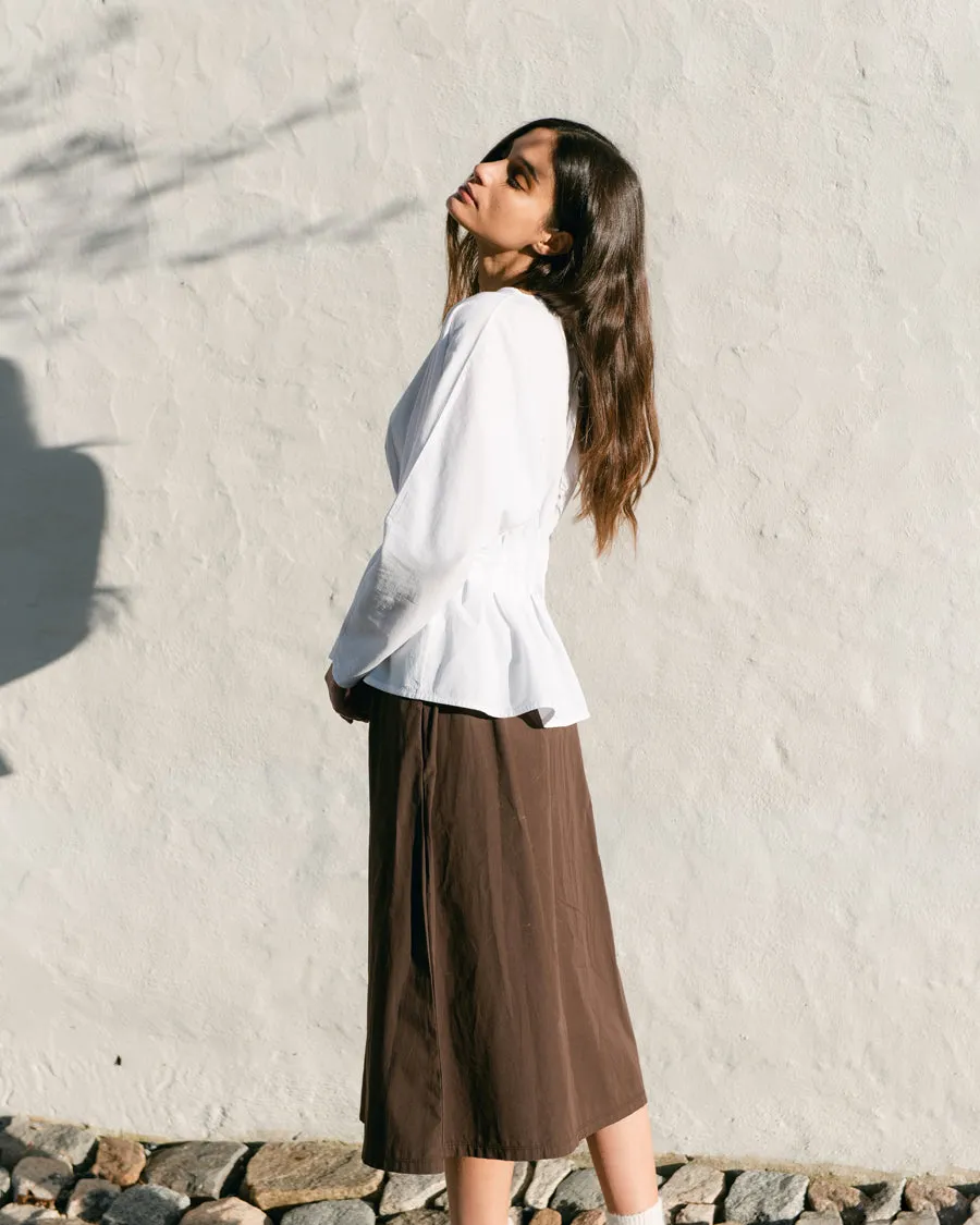 Raquel Organic Cotton & Tencel Top In White 2