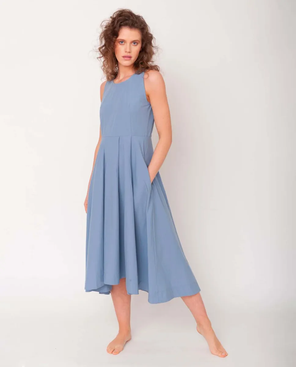 Remi Organic Cotton Dress In Sky 2