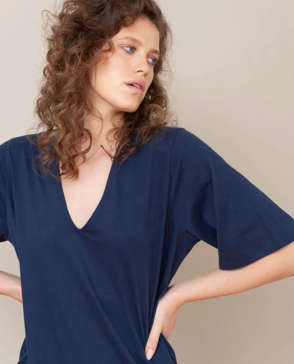 Sasha Organic Cotton Dress In Midnight 2