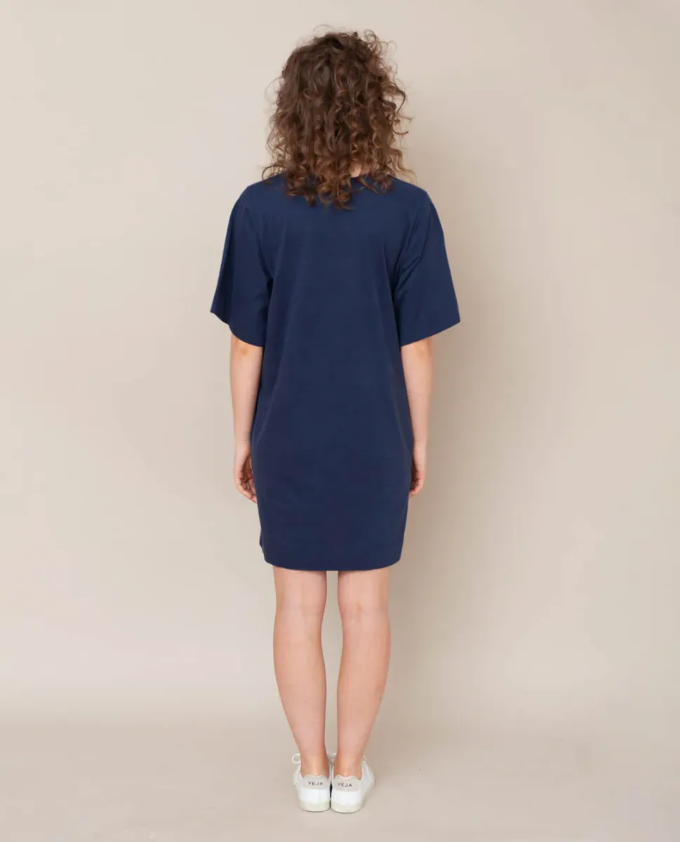 Sasha Organic Cotton Dress In Midnight 4