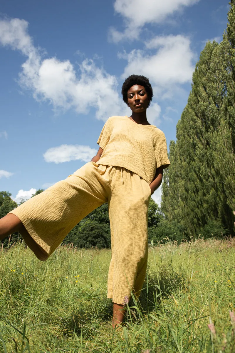 Sawyer Organic Cotton Trouser in Straw 2