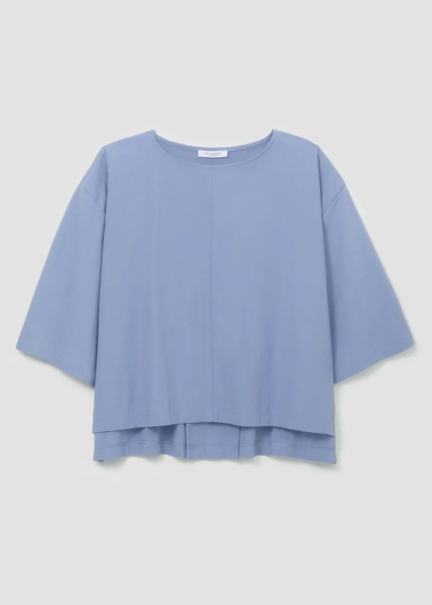 Shay Organic Cotton Top in Washed Blue 5
