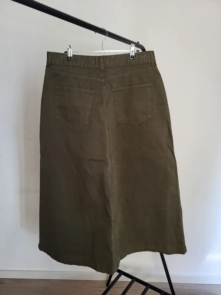 Shelby Organic Cotton Skirt In Army Size L Preloved 3
