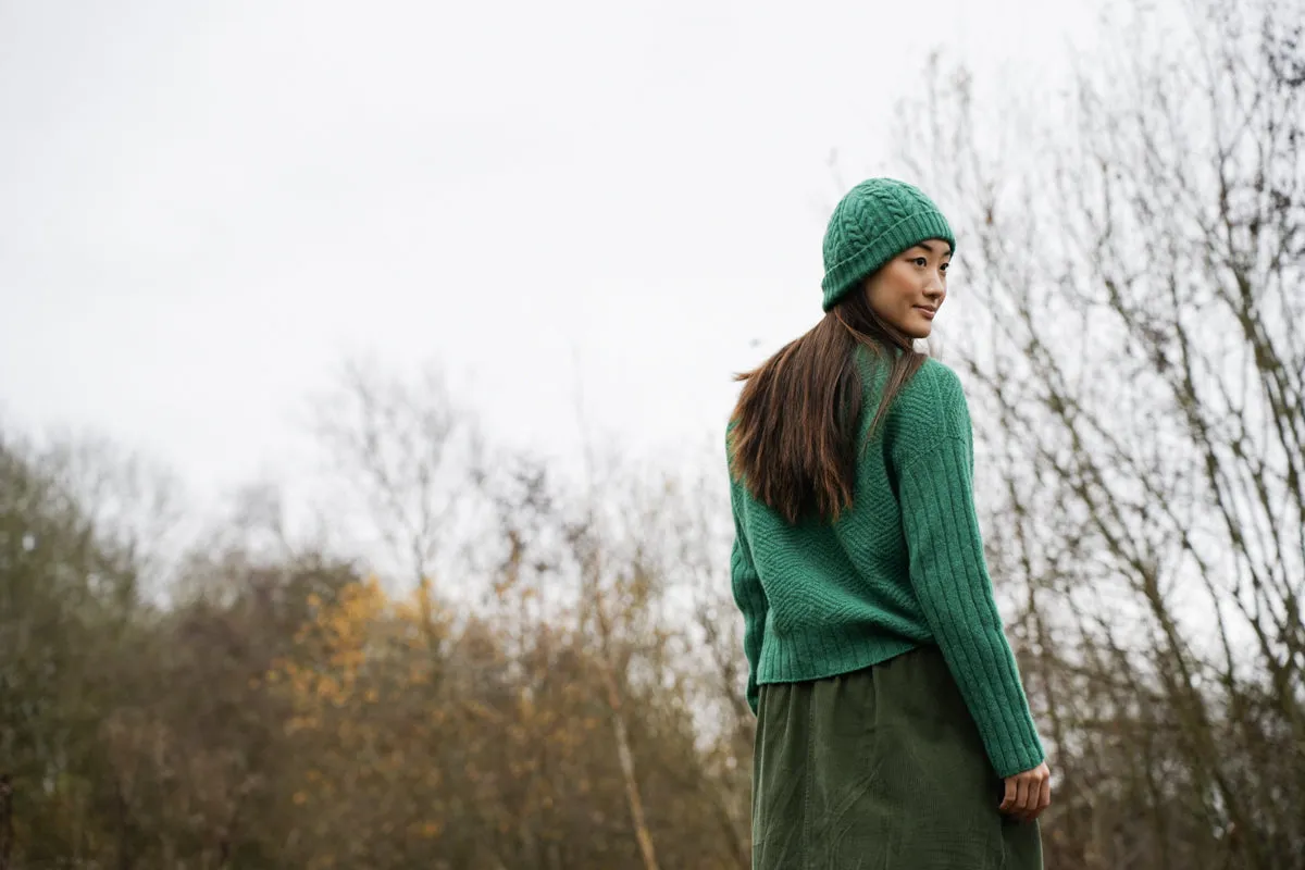 Shika Lambswool Knitted Jumper in Emerald 11