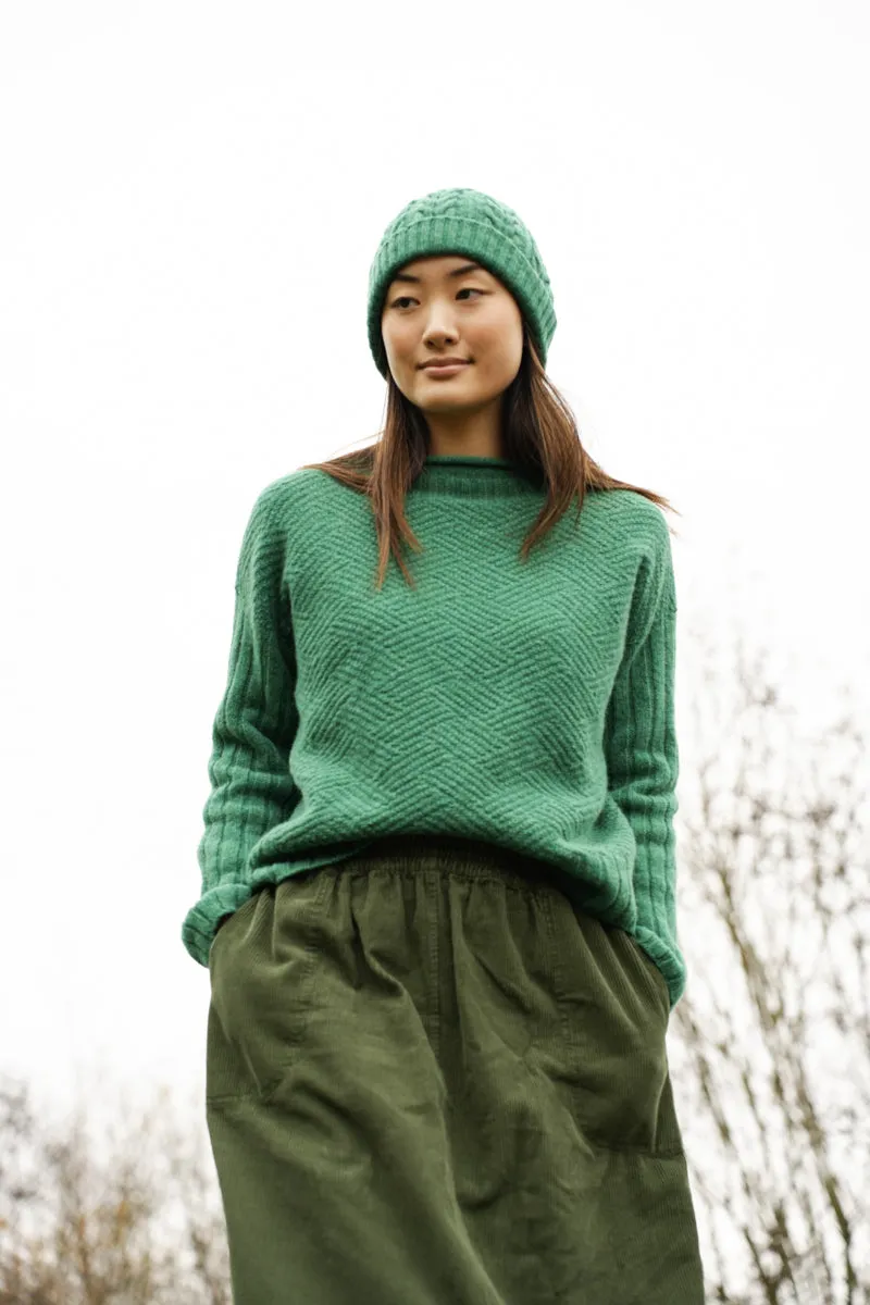 Shika Lambswool Knitted Jumper in Emerald 3
