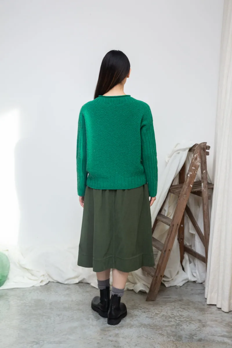 Shika Lambswool Knitted Jumper in Emerald 6
