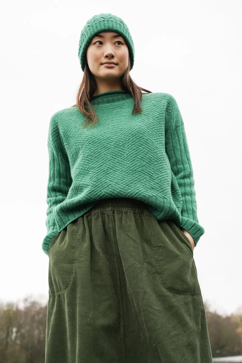 Shika Lambswool Knitted Jumper in Emerald 7