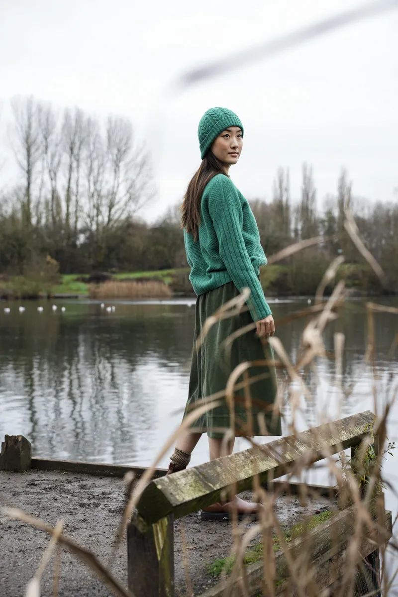 Shika Lambswool Knitted Jumper in Emerald 8