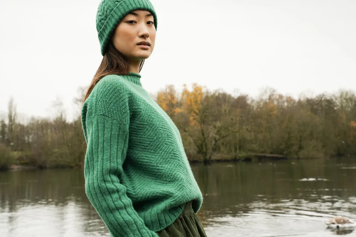 Shika Lambswool Knitted Jumper in Emerald 9