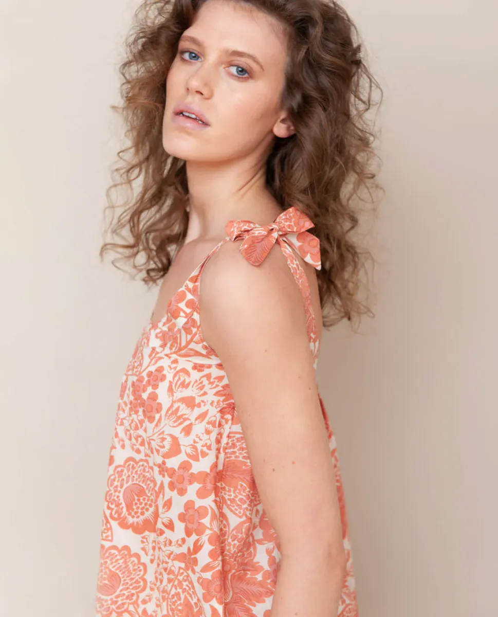 Sita Organic Cotton Top In Pink Print 2