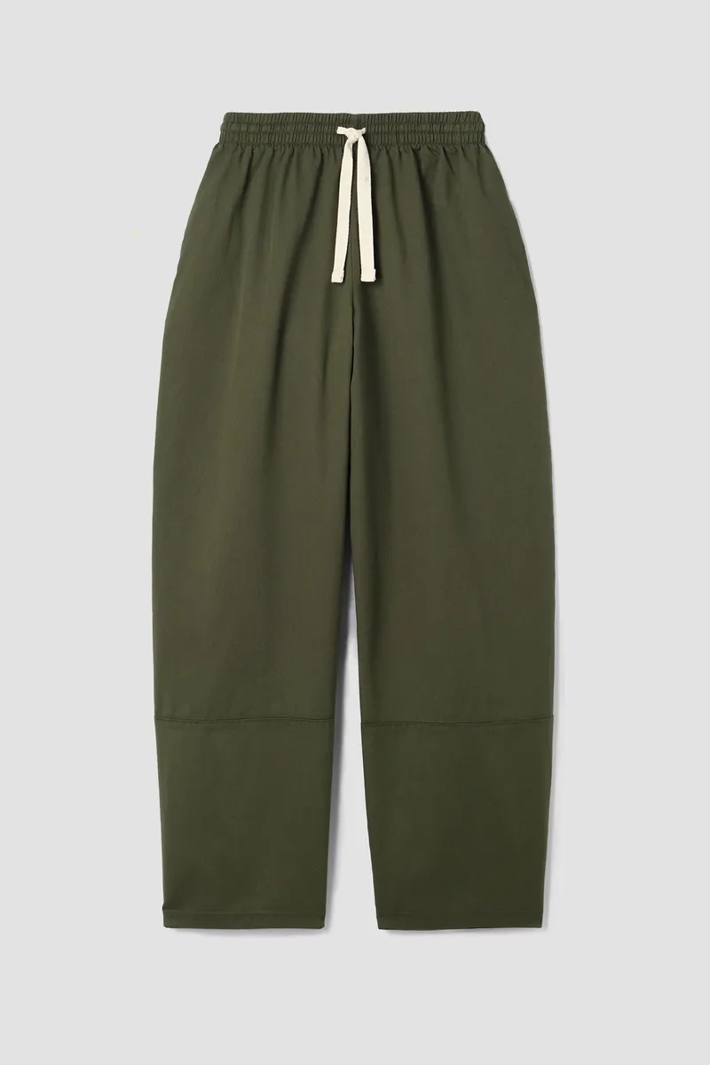 Sofia-Jane Organic Cotton Twill Trousers in Olive