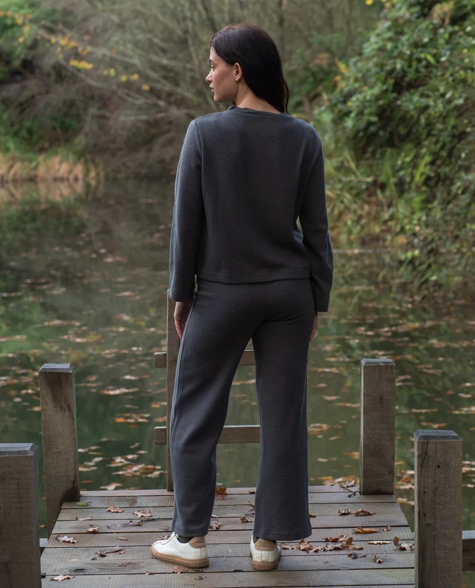 Sorrel Organic Cotton Waffle Trouser in Slate 2