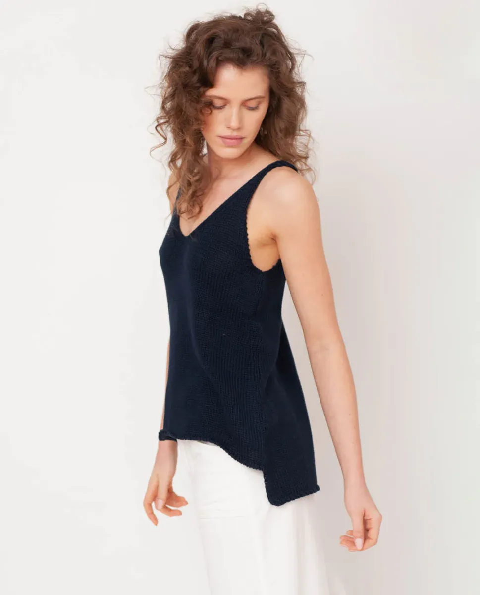 Stella Organi Cotton Vest In Navy 2