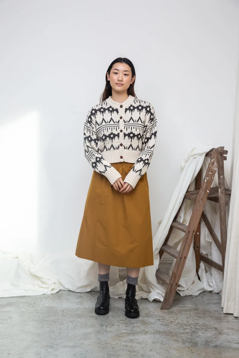 Sugi-Sue Organic Cotton Knitted Cardigan in Ecru Marl 3