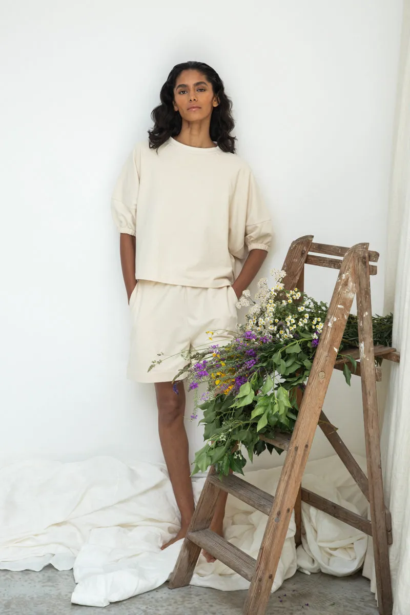 Sylvia Organic Cotton Felpe Short in Undyed 6