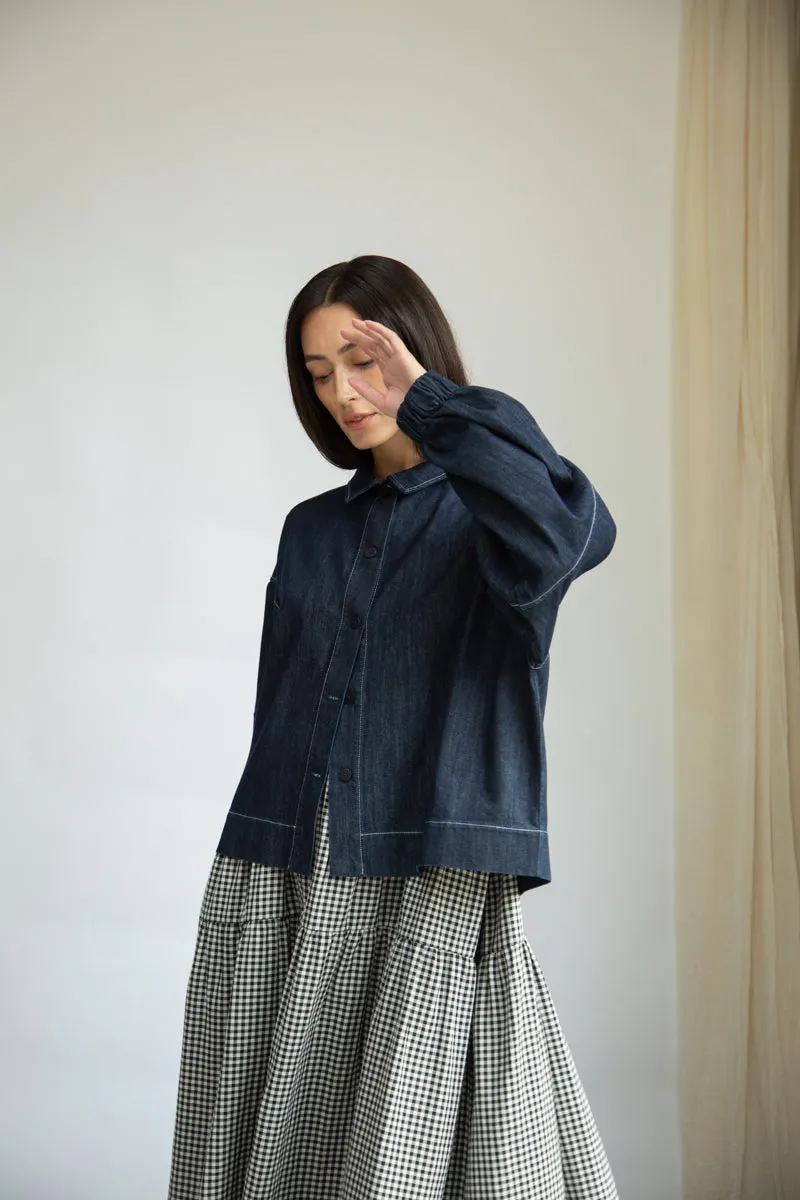 Tierra-Leigh Organic Cotton Denim Overshirt in Indigo 4