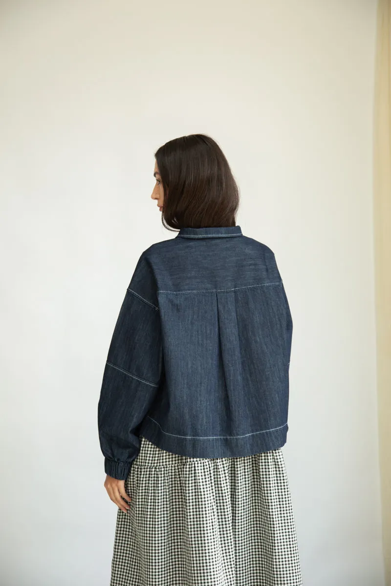 Tierra-Leigh Organic Cotton Denim Overshirt in Indigo 5