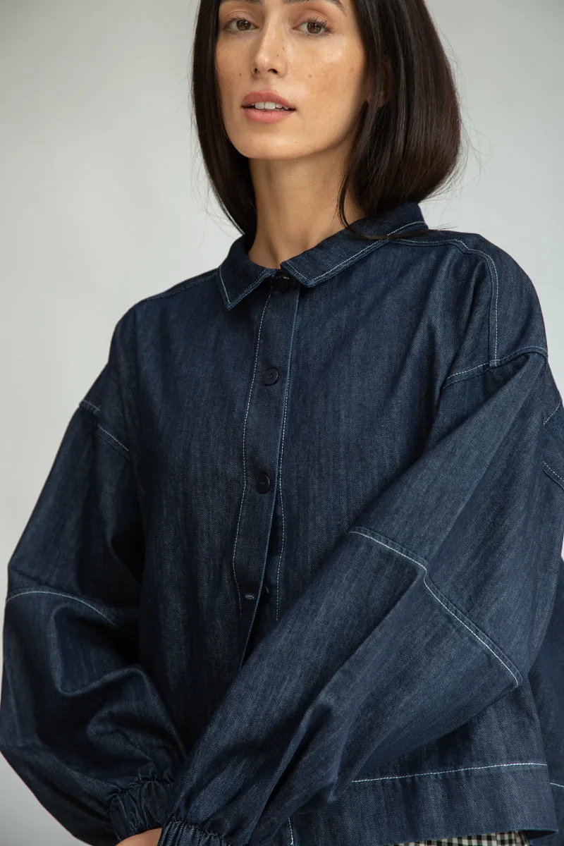 Tierra-Leigh Organic Cotton Denim Overshirt in Indigo 6