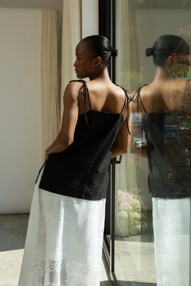 Toni-May Cotton Linen Vest in Black 7