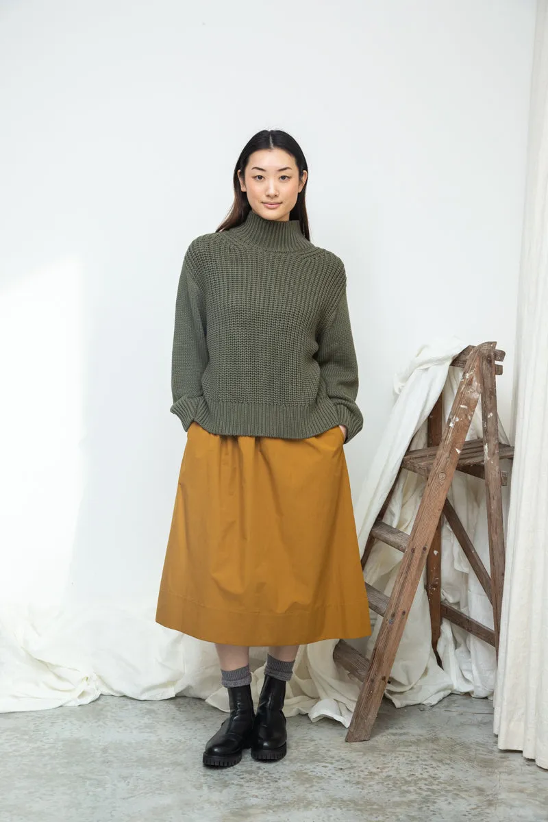 Tora Organic Cotton Knitted Jumper in Soft Khaki 2