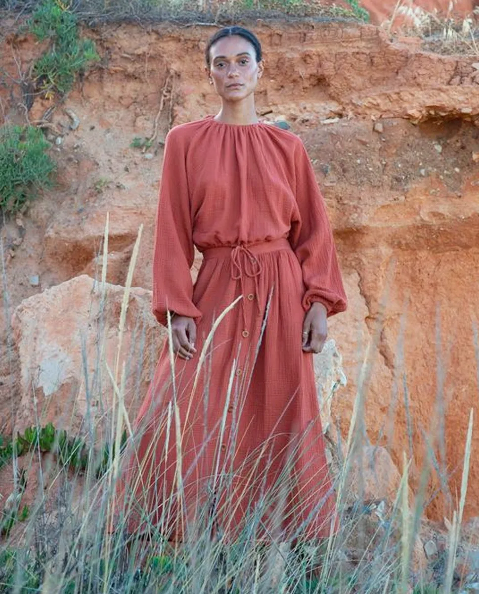 Ursa Organic Cotton Skirt In Paprika