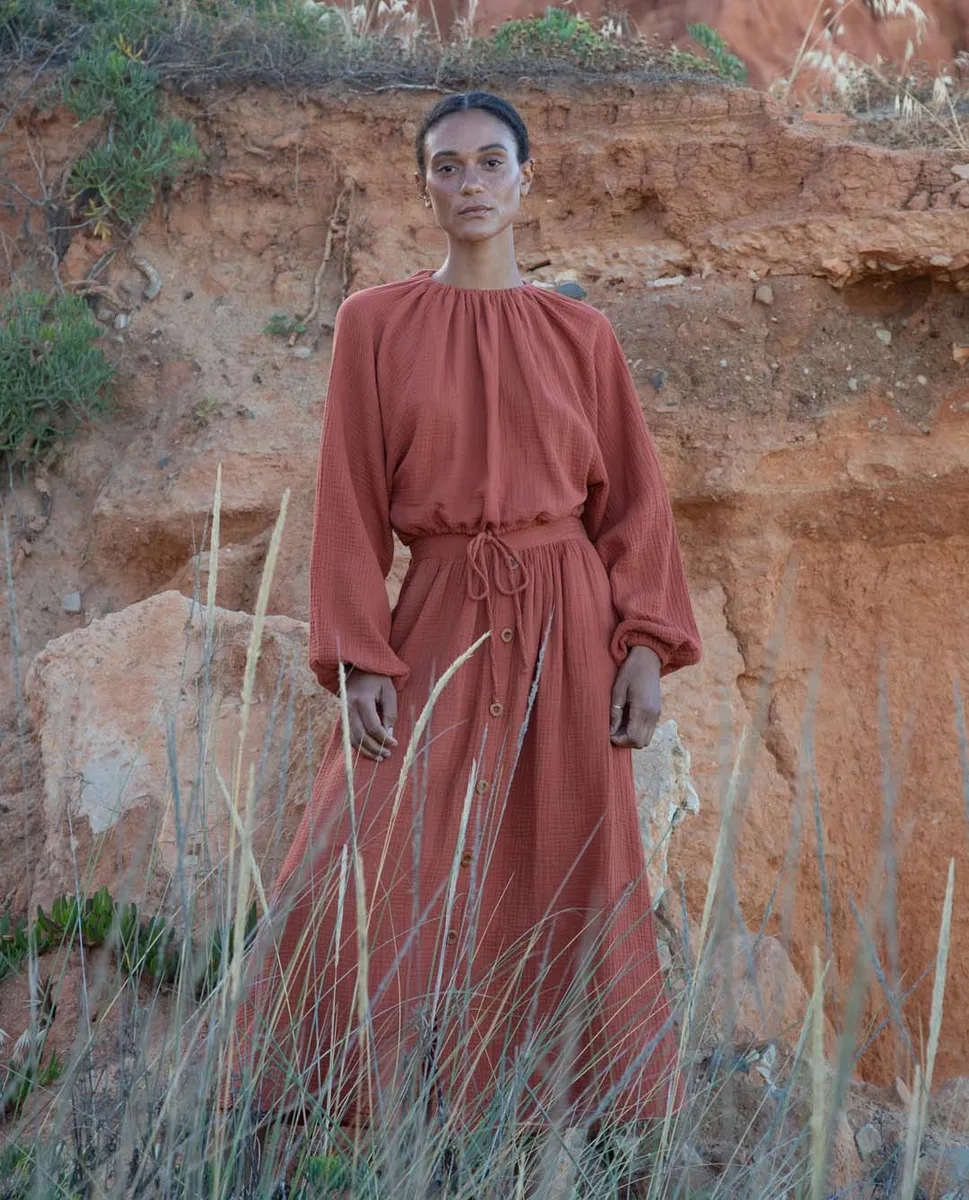 Ursa Organic Cotton Skirt In Paprika 3