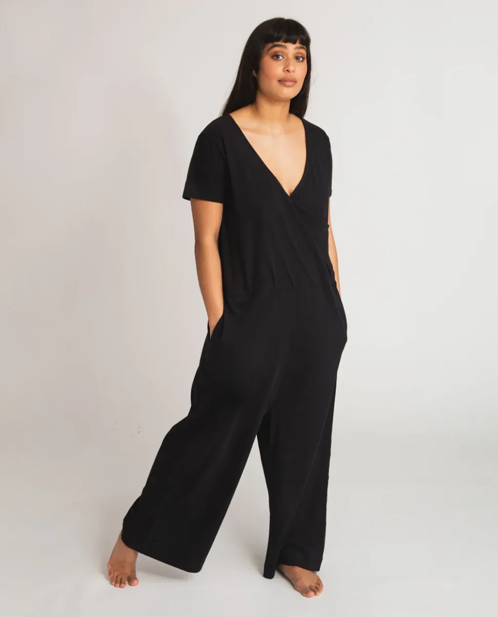 Veronica Organic Cotton Jumpsuit in Black L Preloved 2