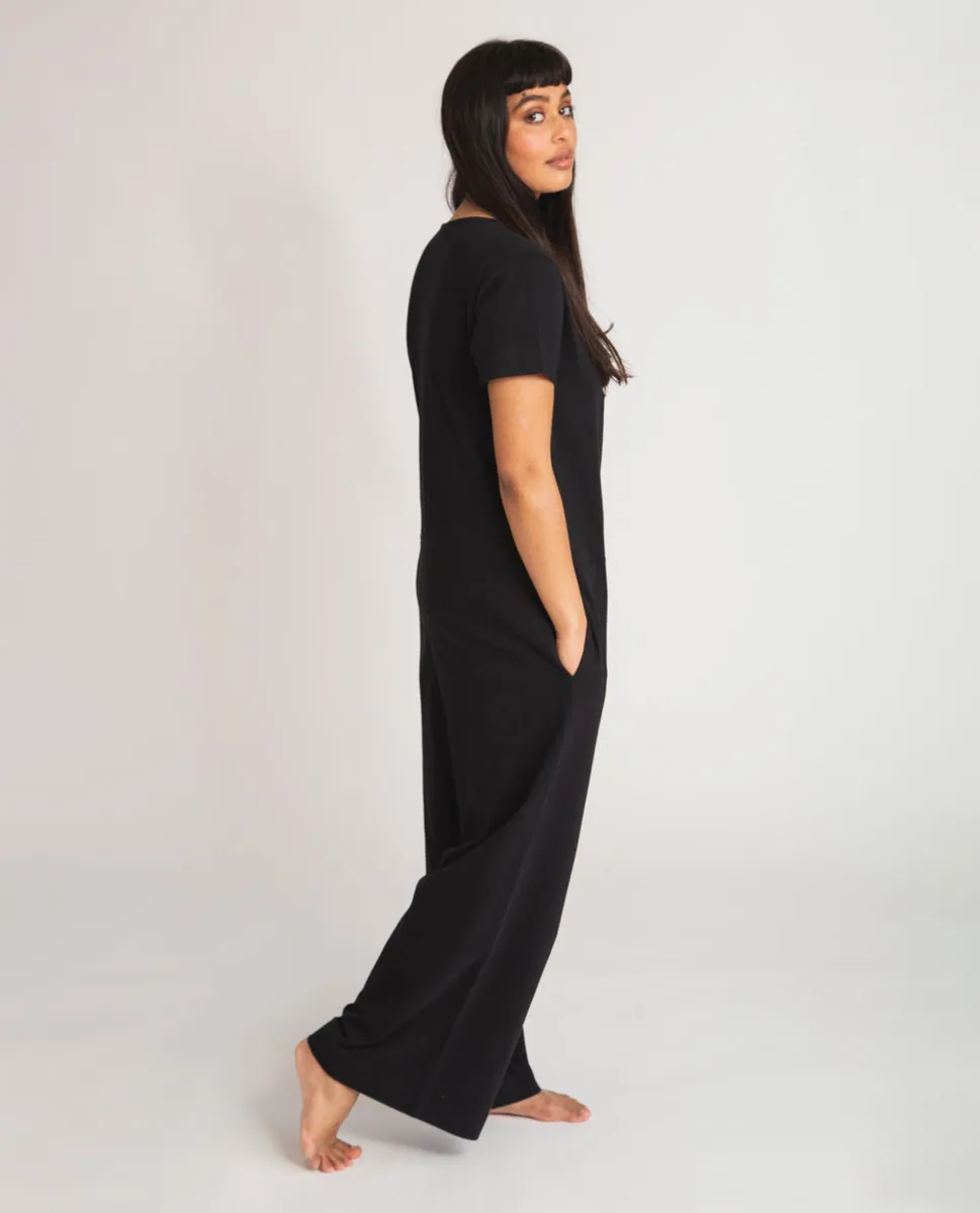 Veronica Organic Cotton Jumpsuit In Black 2