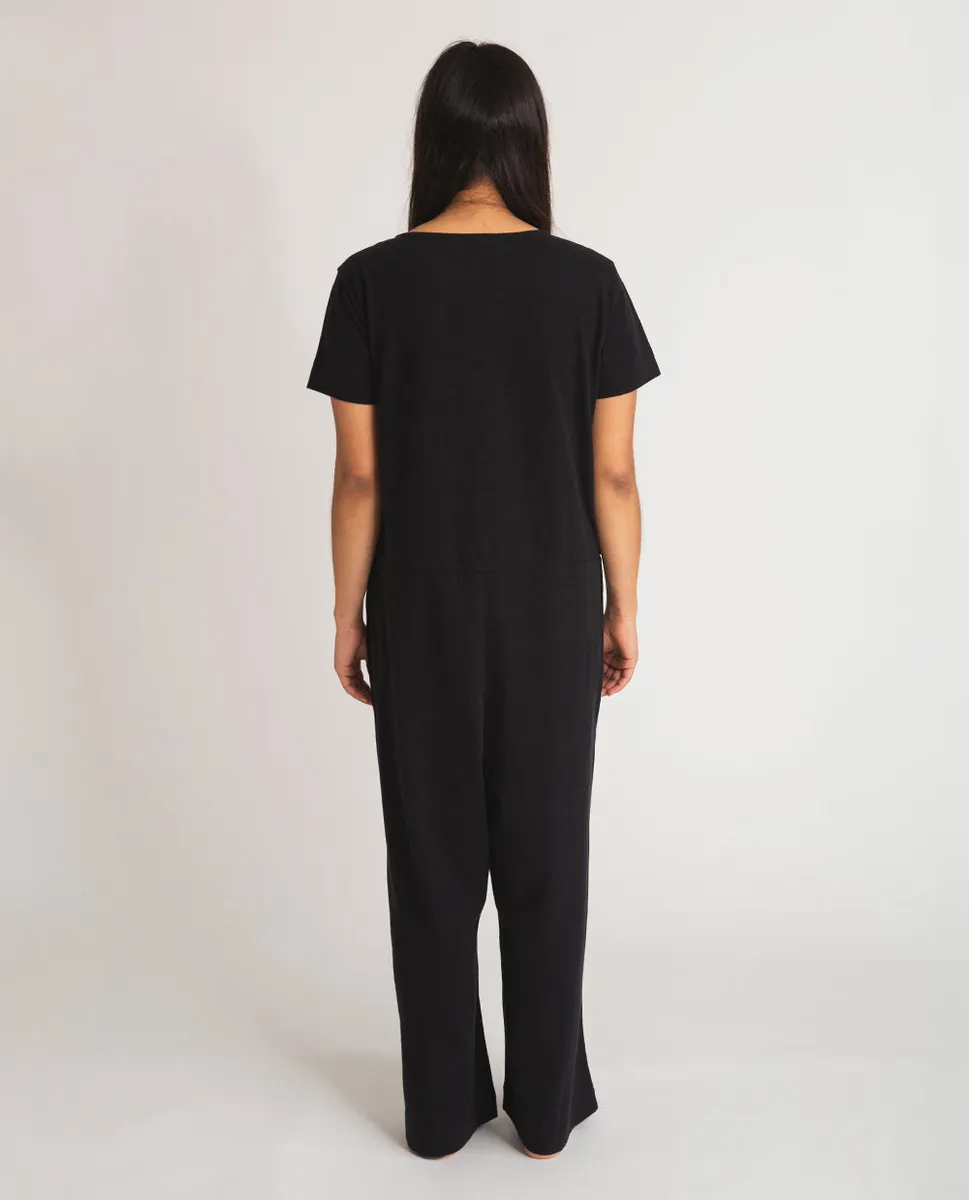 Veronica Organic Cotton Jumpsuit In Black 3