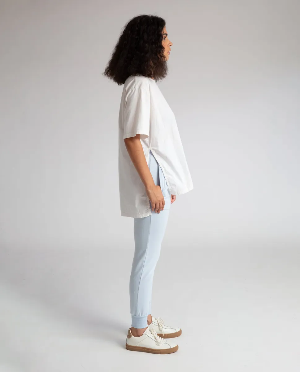Zadie Organic Cotton Trousers In Pale Blue 3