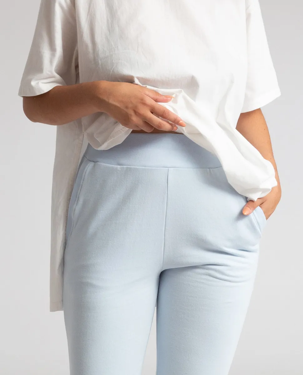 Zadie Organic Cotton Trousers In Pale Blue 4