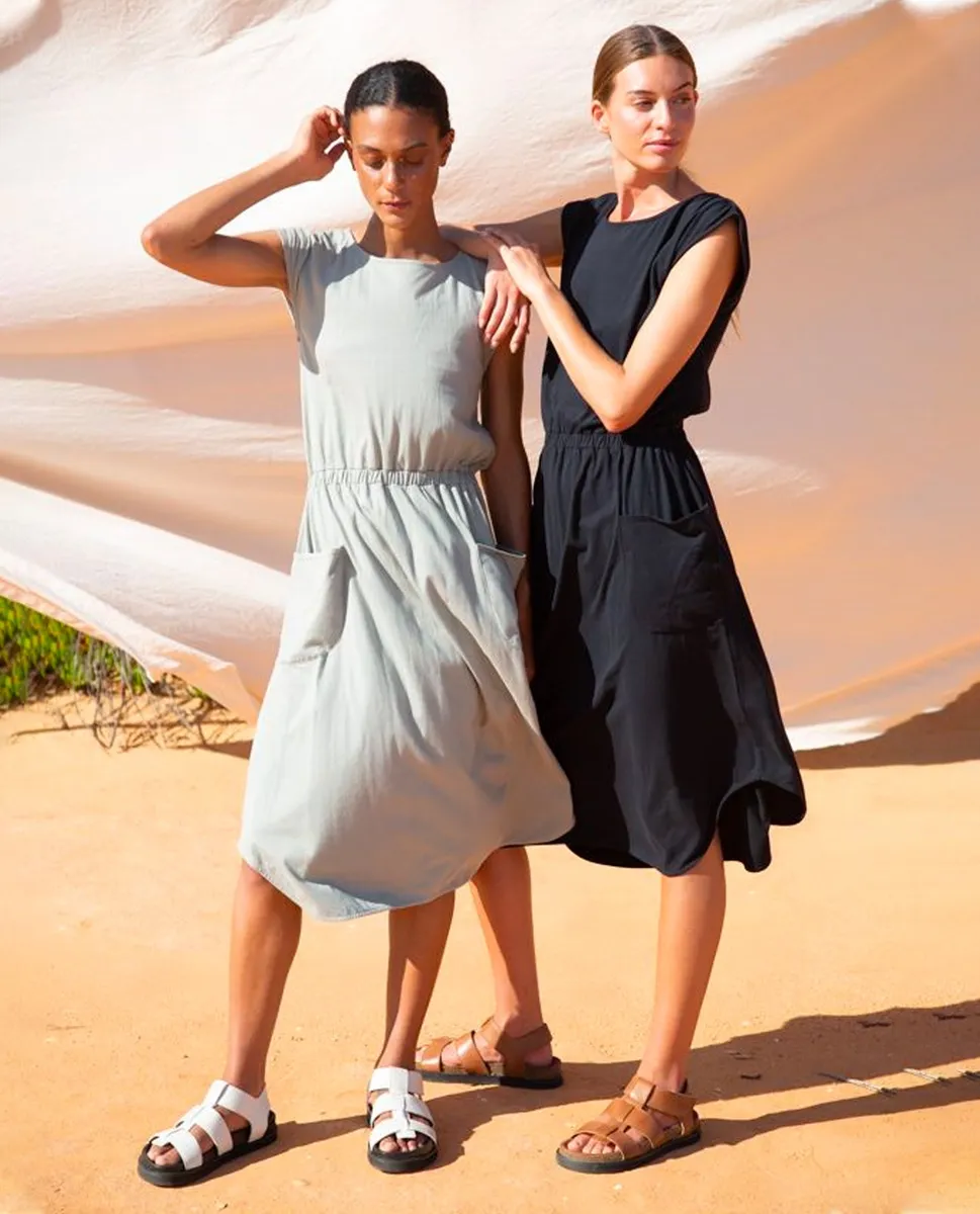 Zerlina Organic Cotton Dress In Soft Sage 3