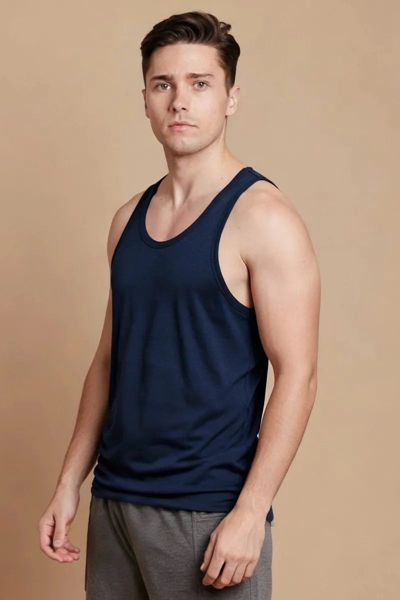 Men’s Organic Cotton Ribbed Tank Undershirt – Colored