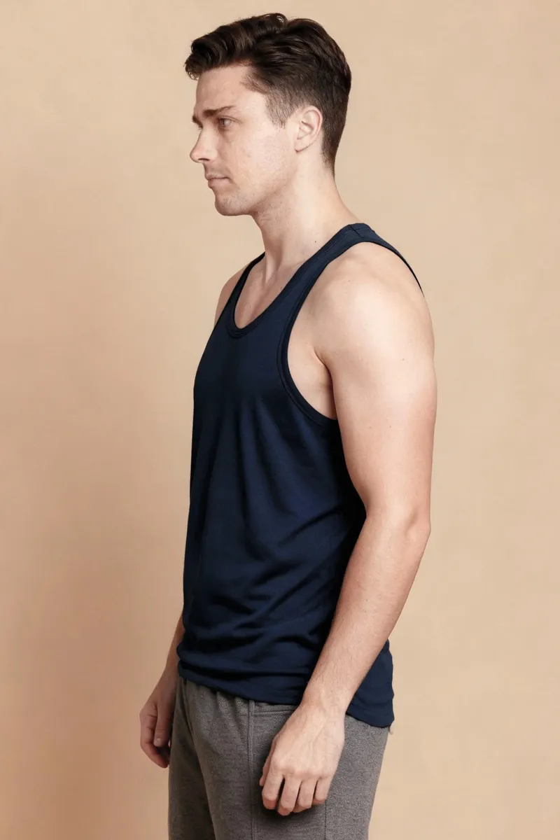 Men’s Organic Cotton Ribbed Tank Undershirt – Colored 2