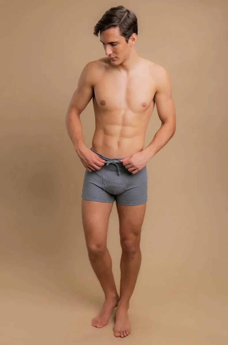 Men's Rib Drawstring Boxer Brief with Fly 3