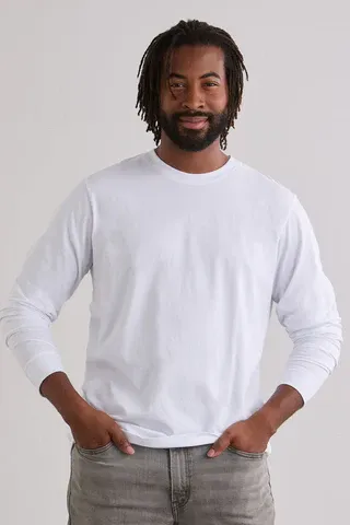 Men's Ultra 100% Organic Cotton Long Sleeve Crew Neck T-shirt