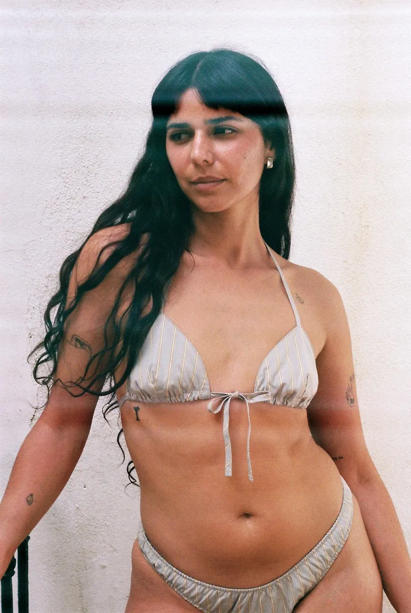Lilah Striped Bikini Top 10