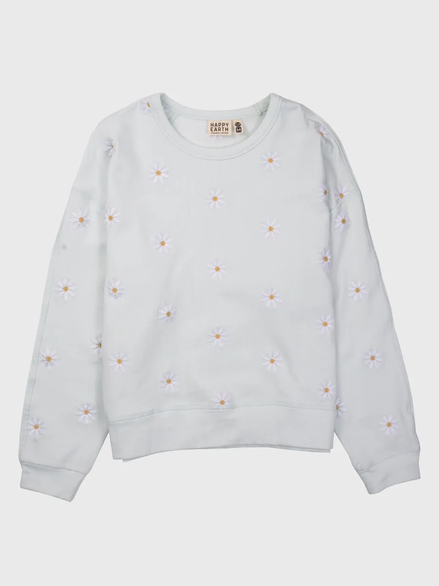 DAISIES Embroidered Organic Pullover 3