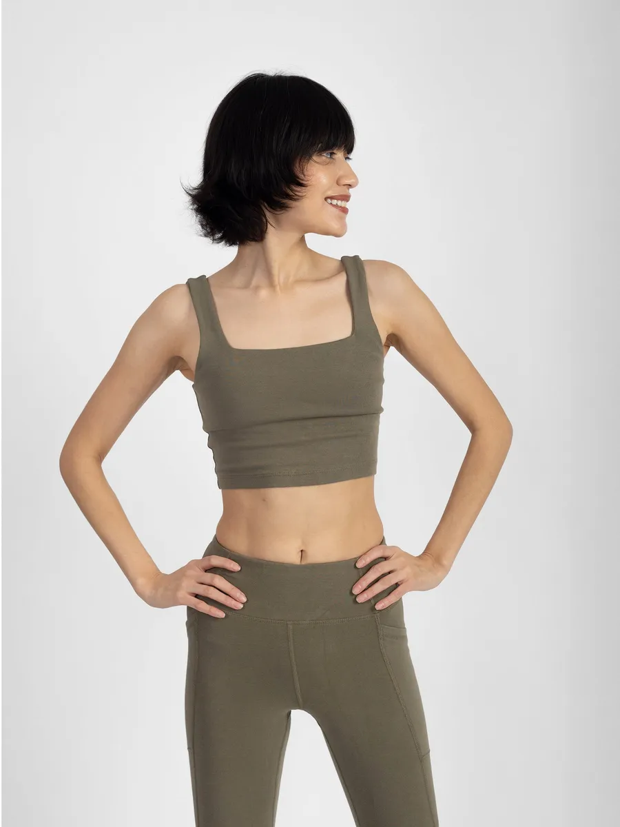PlantTec™ Organic Built-in Bra Tank | Cypress 2