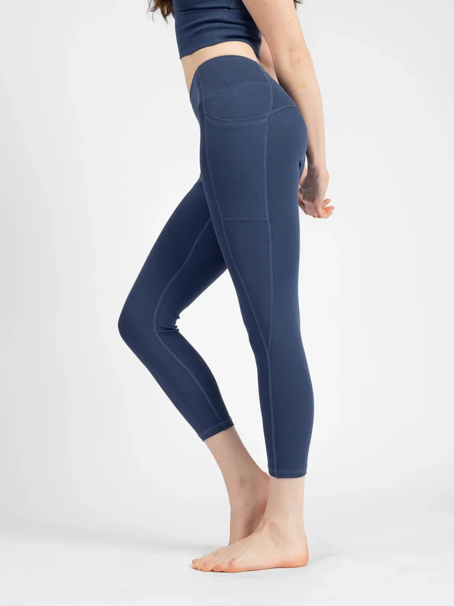PlantTec™ Organic Crop/Petite Leggings | Blueberry 7