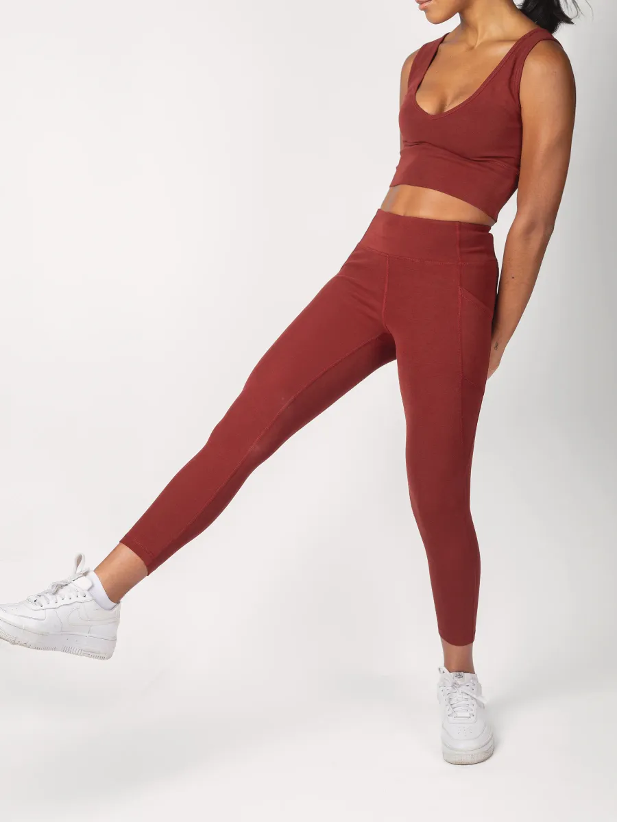PlantTec™ Organic Crop/Petite Leggings | Redwood 2