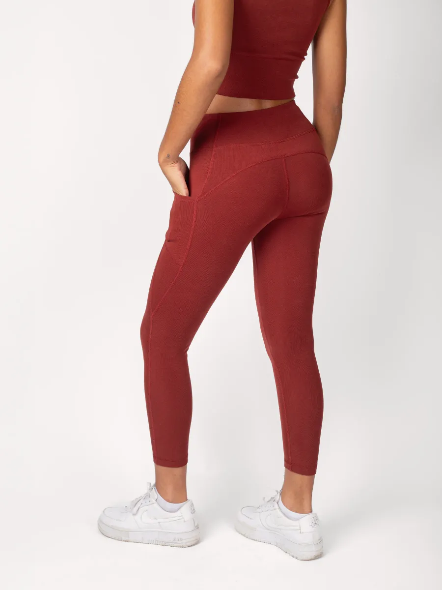 PlantTec™ Organic Crop/Petite Leggings | Redwood 3