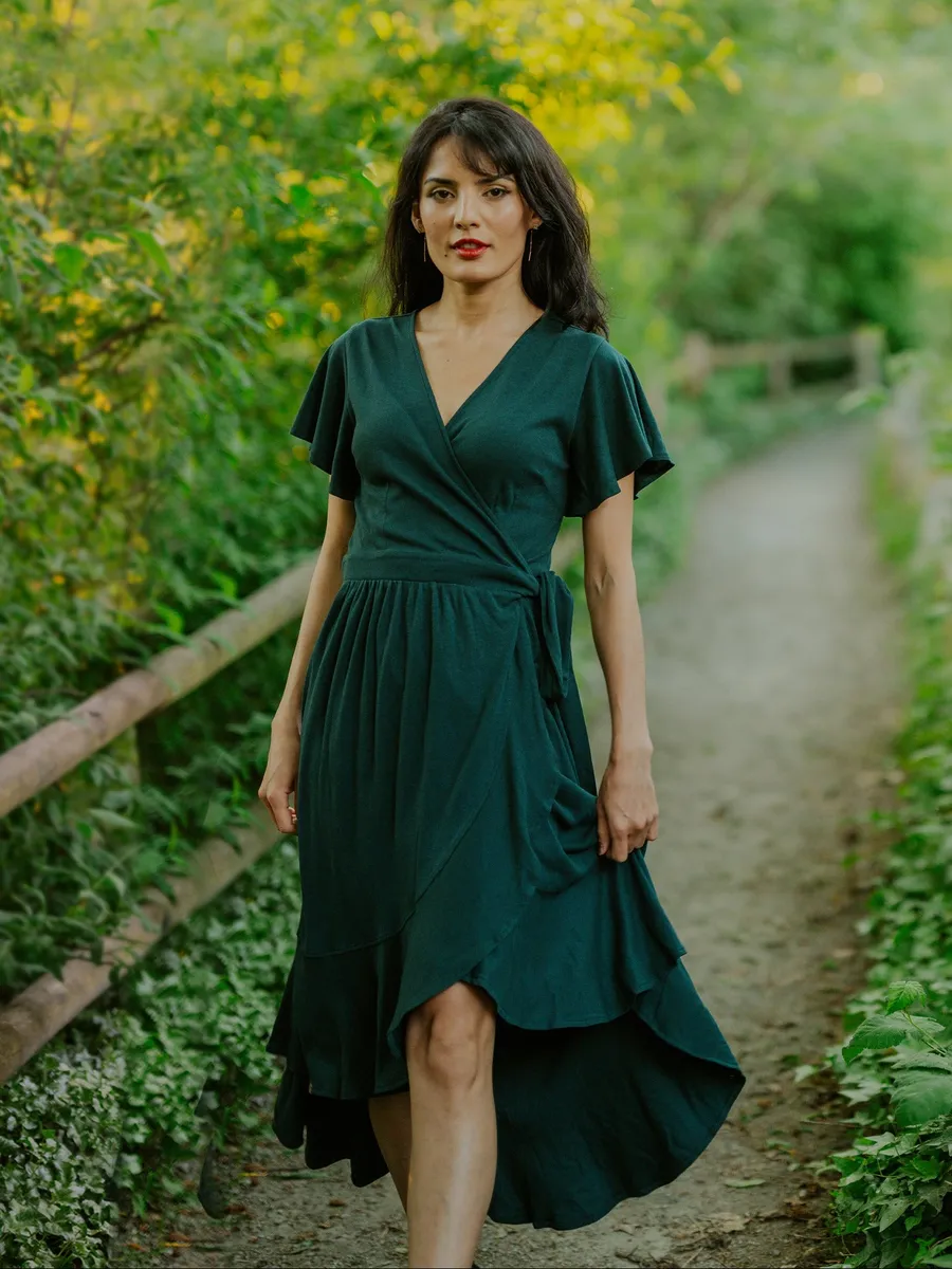 Ruffle Wrap Dress | Monstera