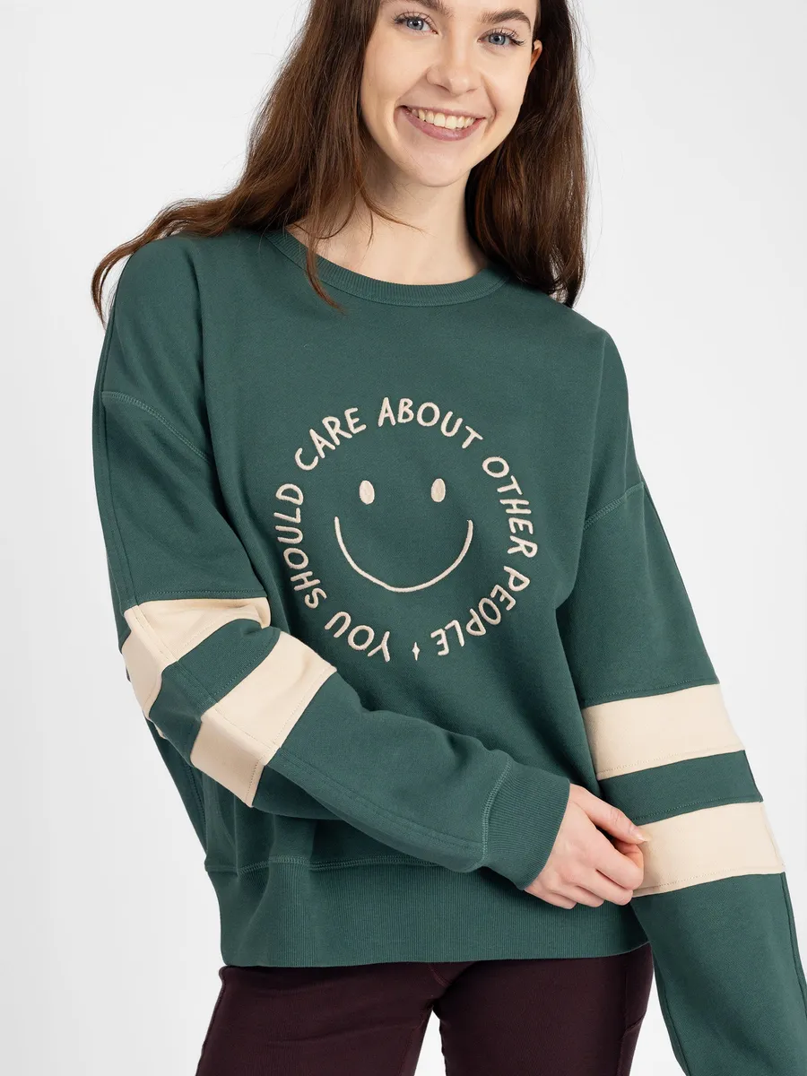 YOU SHOULD CARE Embroidered Organic Pullover 3