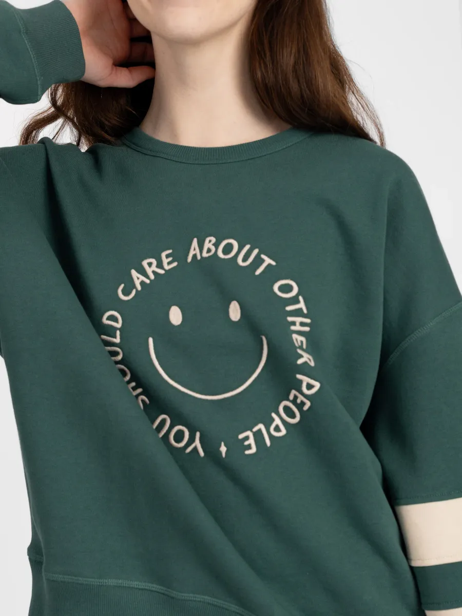 YOU SHOULD CARE Embroidered Organic Pullover 4
