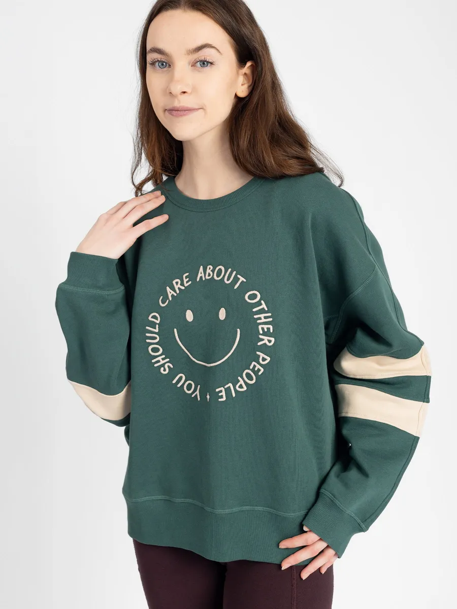 YOU SHOULD CARE Embroidered Organic Pullover 7