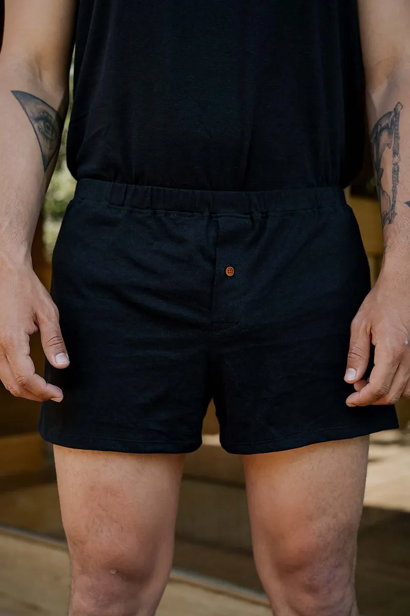 Men's Organic Cotton Boxers in Black