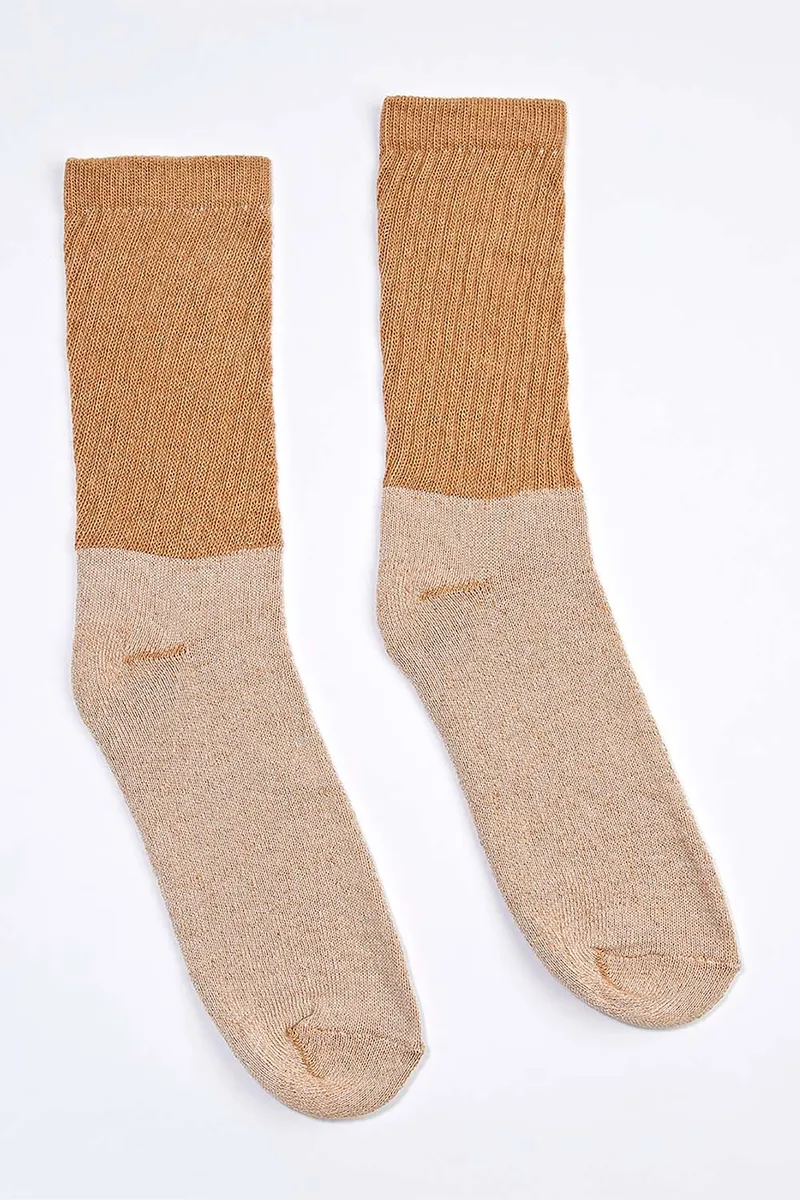 Men's Organic Cotton Socks Brown Crew 2