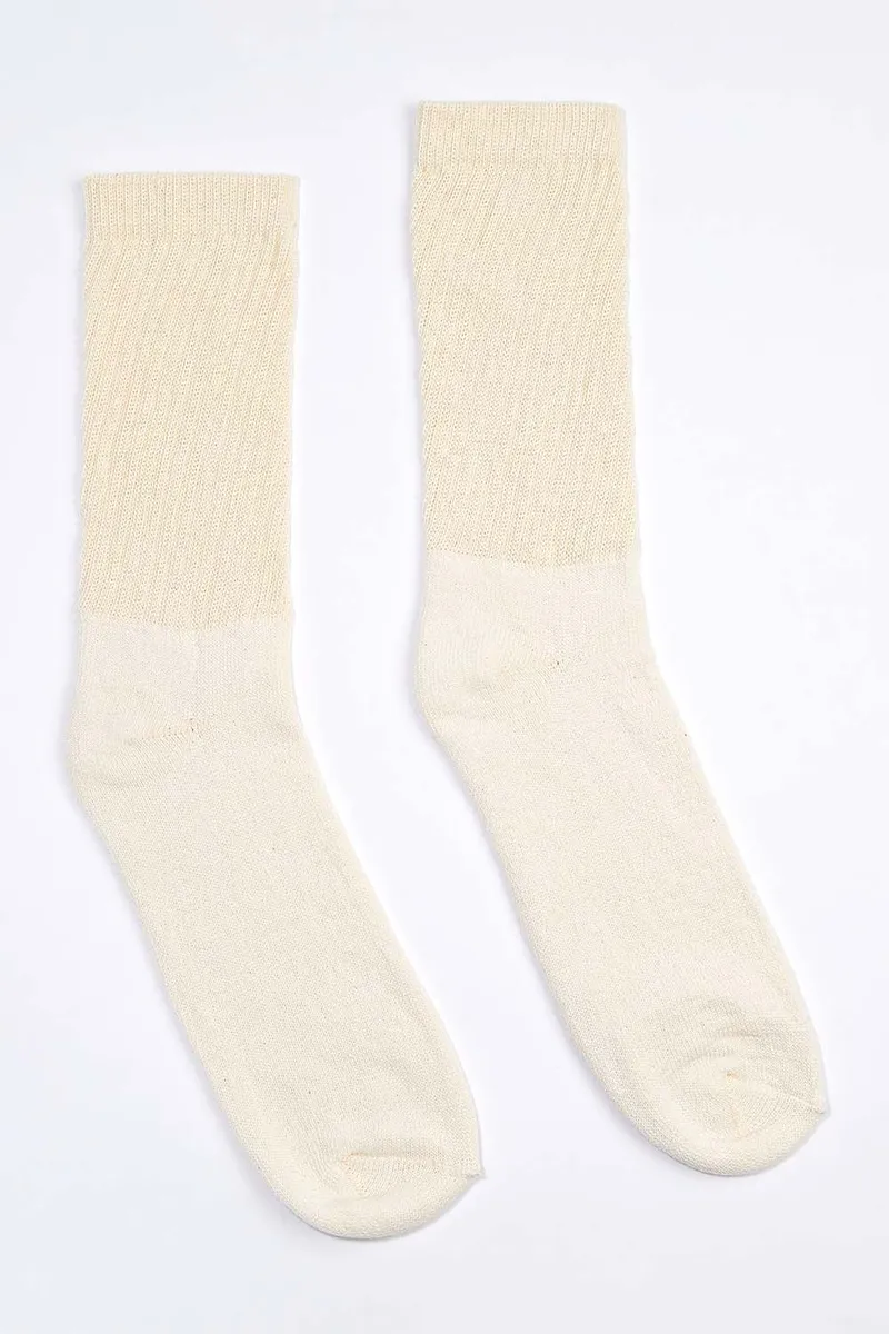 Men's Organic Cotton Socks Natural-White Crew 2