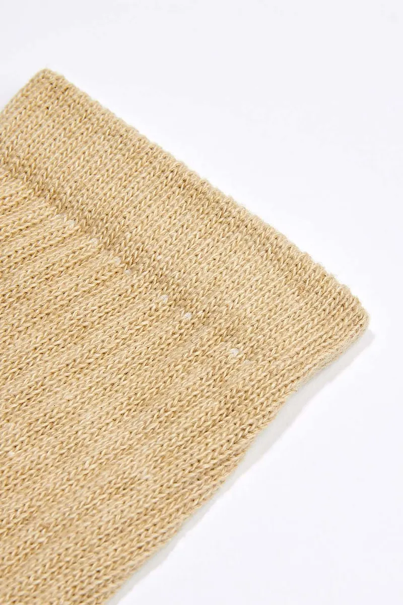 Men's Organic Cotton Socks Tan-Green Crew 4